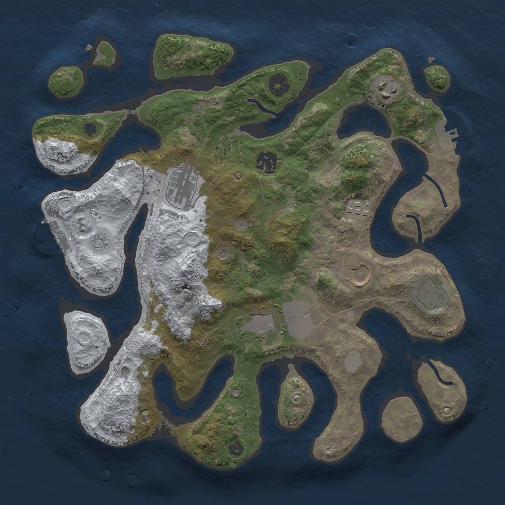 Rust Map: Procedural Map, Size: 3500, Seed: 1616531, 16 Monuments