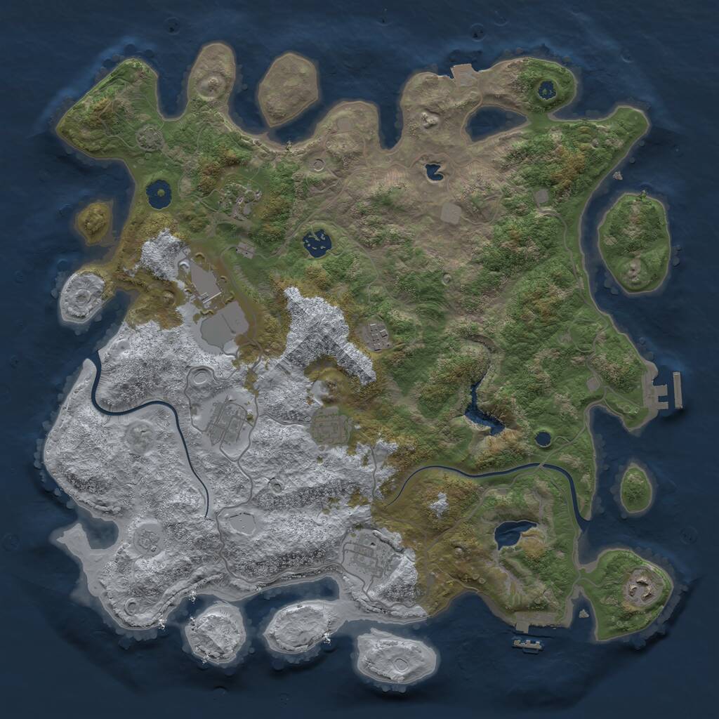 Rust Map: Procedural Map, Size: 4000, Seed: 925627, 14 Monuments