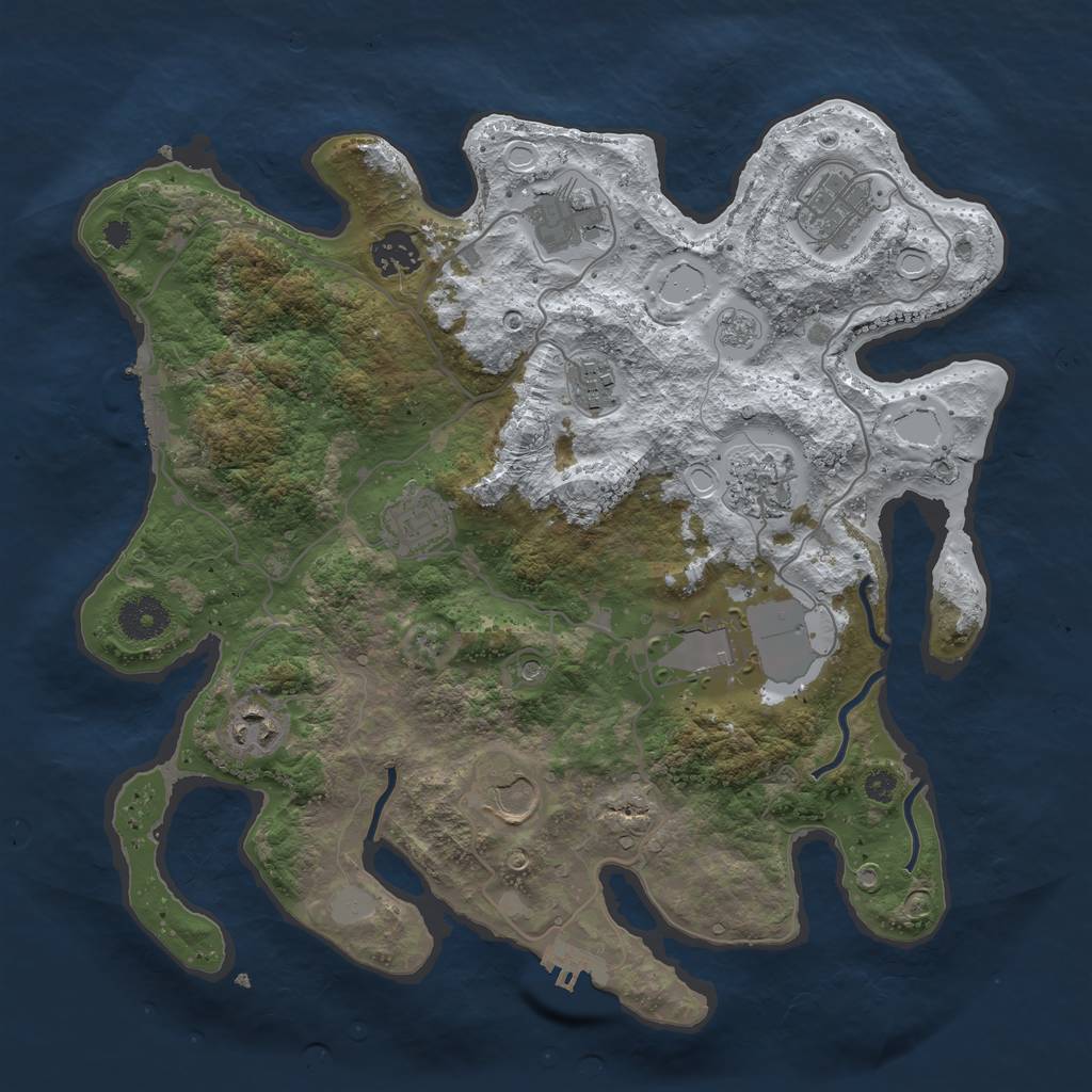 Rust Map: Procedural Map, Size: 3500, Seed: 42563450, 18 Monuments