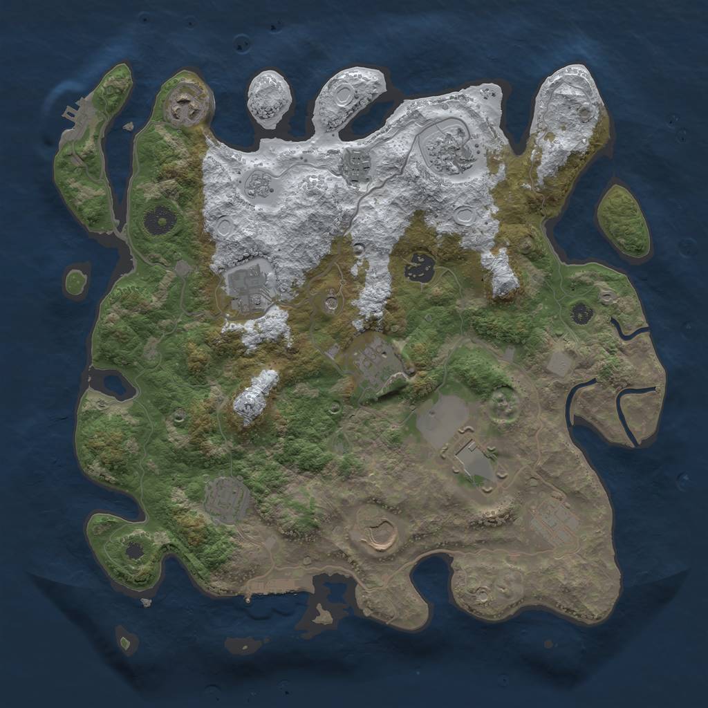 Rust Map: Procedural Map, Size: 3550, Seed: 340088, 19 Monuments