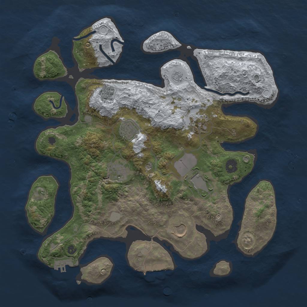Rust Map: Procedural Map, Size: 3500, Seed: 262885, 15 Monuments