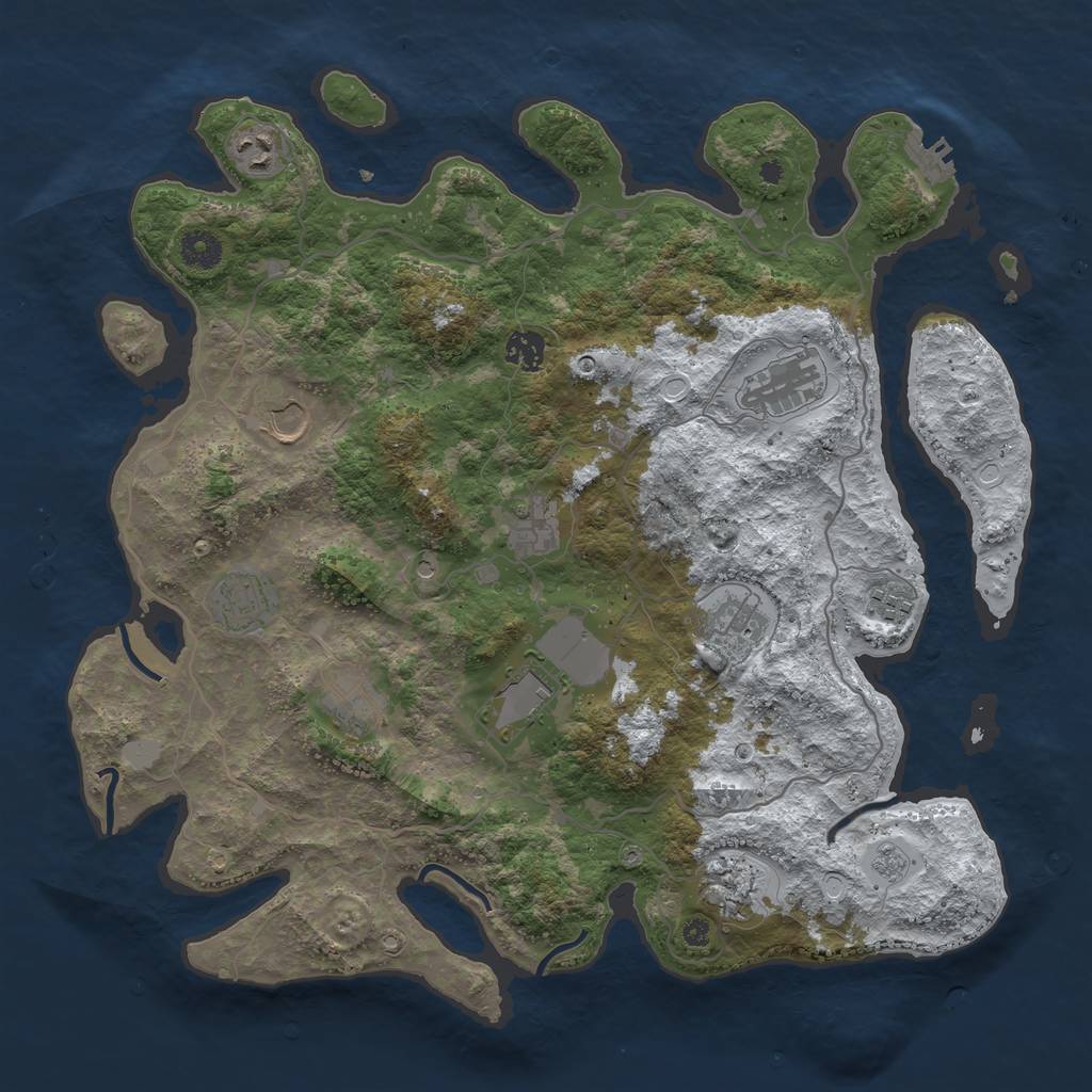 Rust Map: Procedural Map, Size: 4000, Seed: 10986181, 19 Monuments