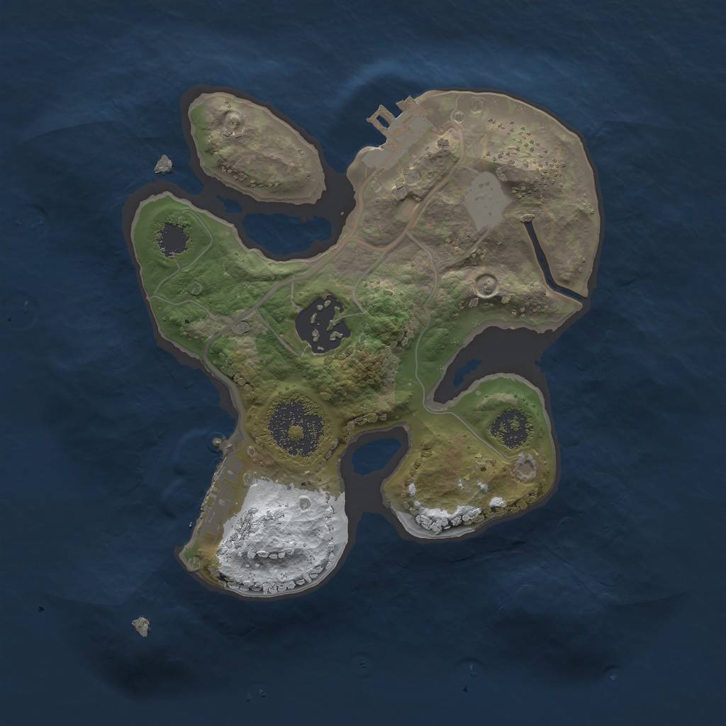 Rust Map: Procedural Map, Size: 2000, Seed: 2082485106, 8 Monuments