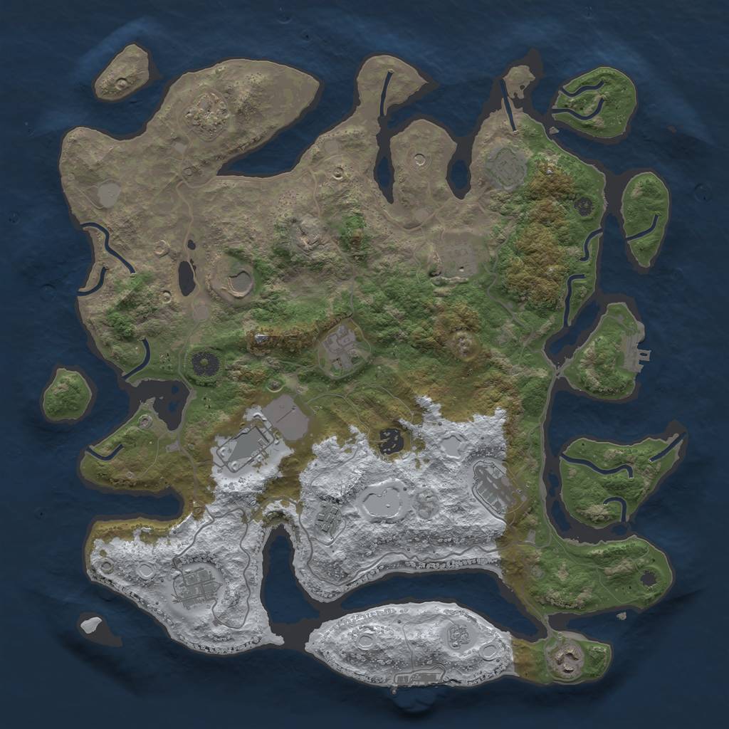 Rust Map: Procedural Map, Size: 4100, Seed: 15151325, 20 Monuments