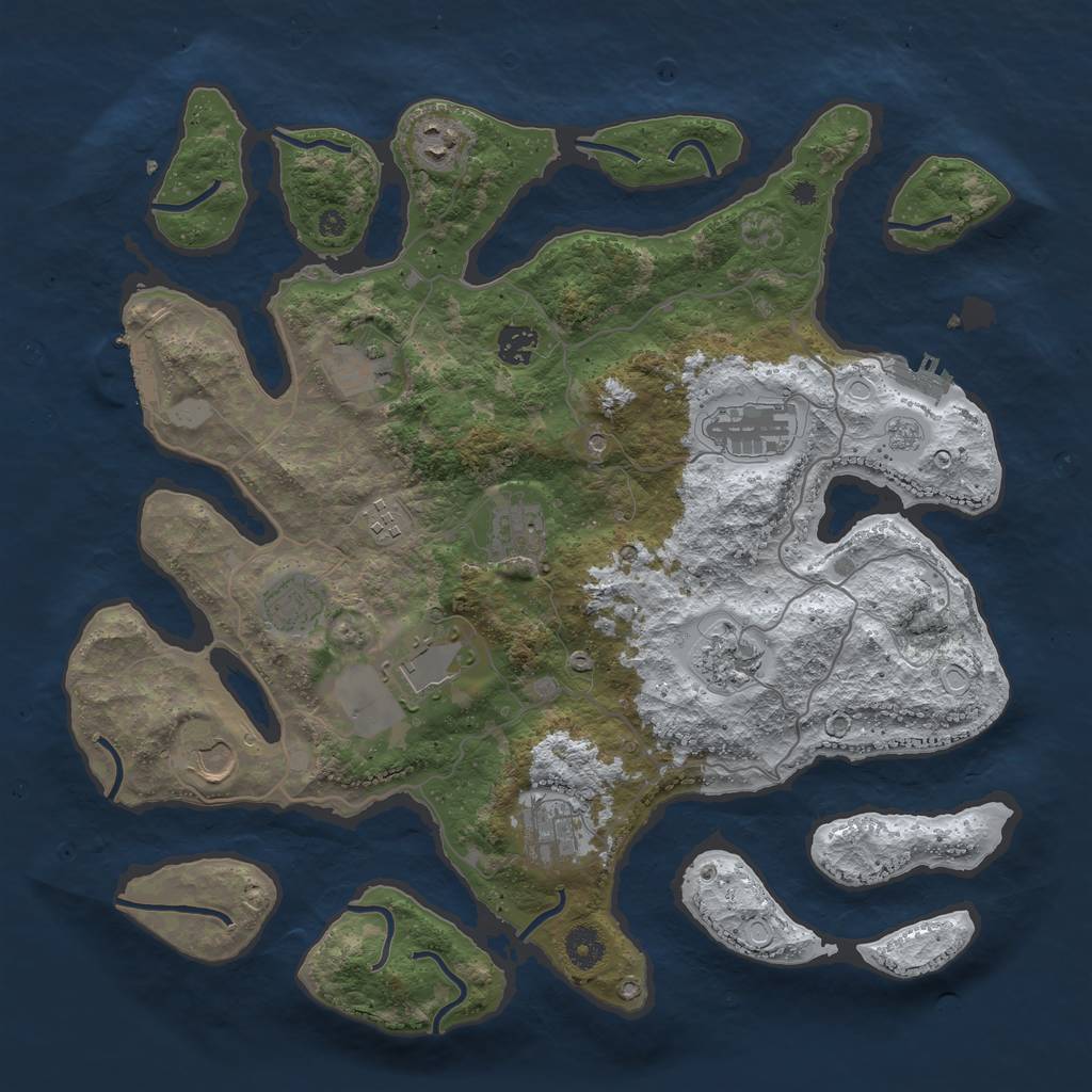 Rust Map: Procedural Map, Size: 4000, Seed: 1103571, 20 Monuments