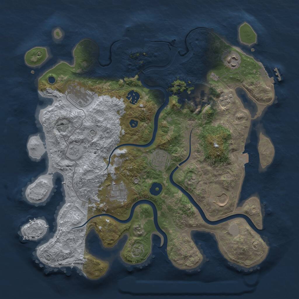 Rust Map: Procedural Map, Size: 3500, Seed: 6210204, 14 Monuments