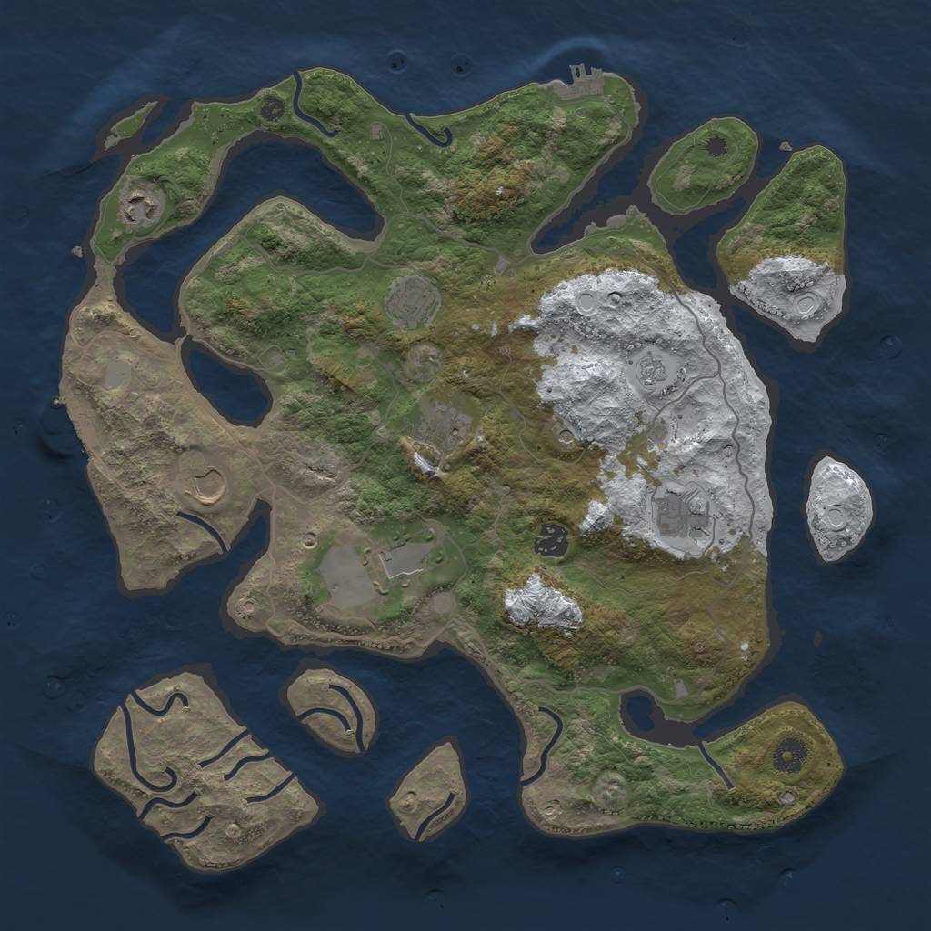Rust Map: Procedural Map, Size: 4000, Seed: 570079, 16 Monuments