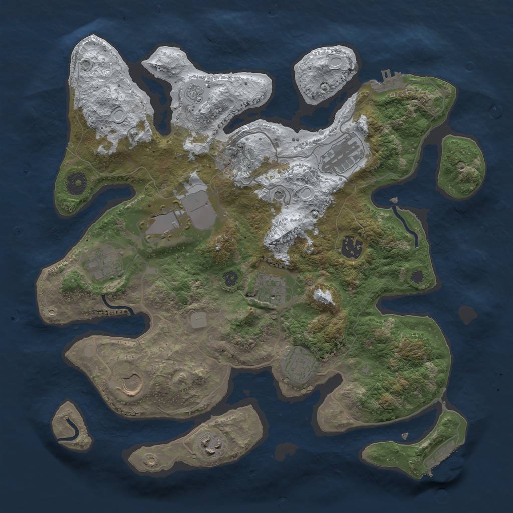 Rust Map: Procedural Map, Size: 3500, Seed: 1790082, 17 Monuments