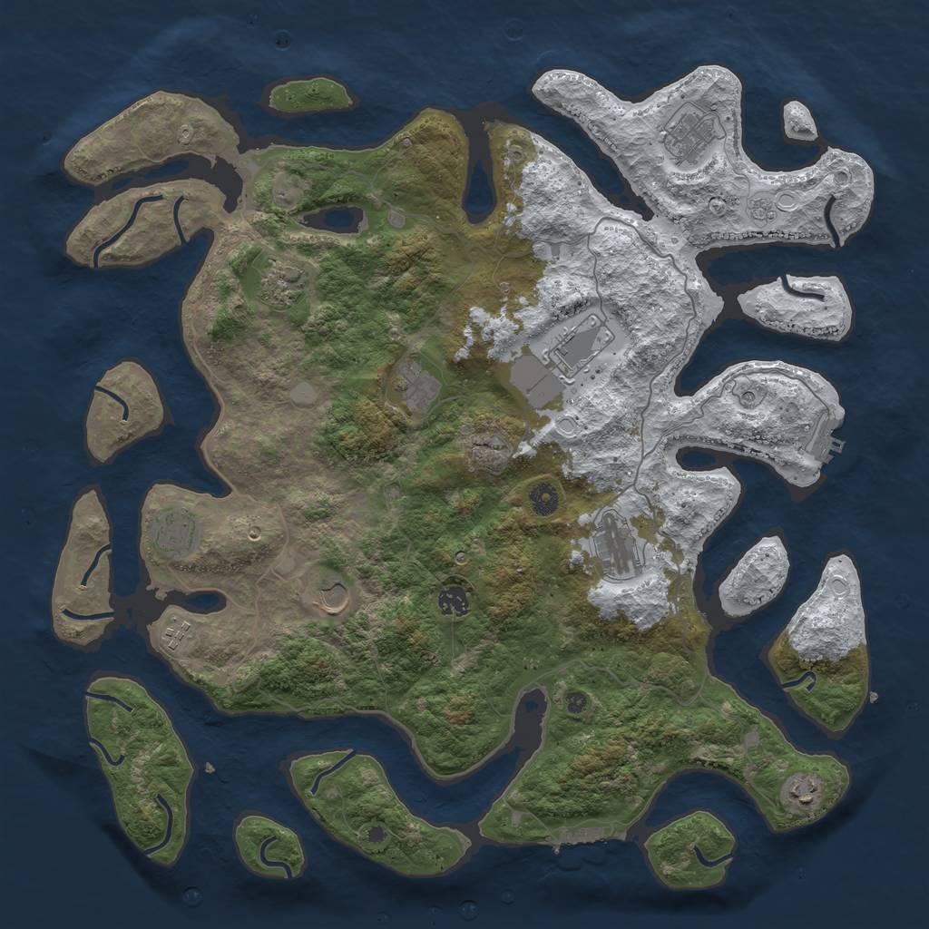 Rust Map: Procedural Map, Size: 4500, Seed: 567321, 19 Monuments
