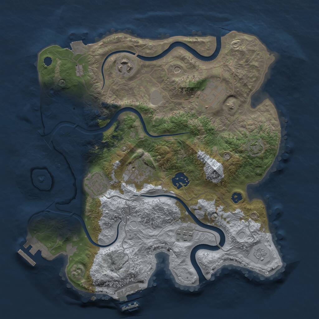 Rust Map: Procedural Map, Size: 3000, Seed: 422036055, 12 Monuments