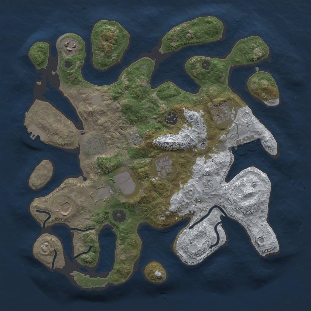 Rust Map: Procedural Map, Size: 3550, Seed: 978155, 17 Monuments