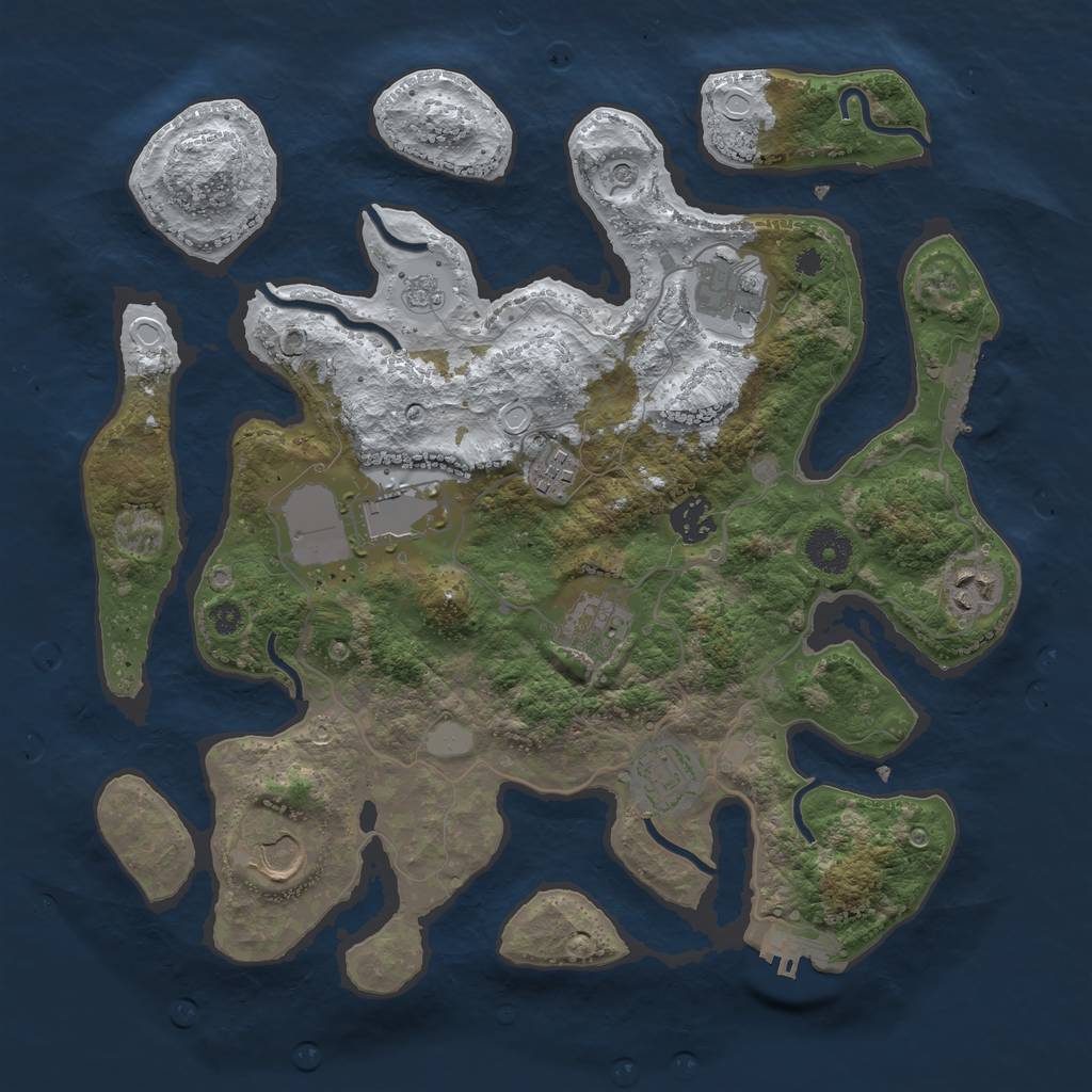 Rust Map: Procedural Map, Size: 3550, Seed: 566550, 17 Monuments