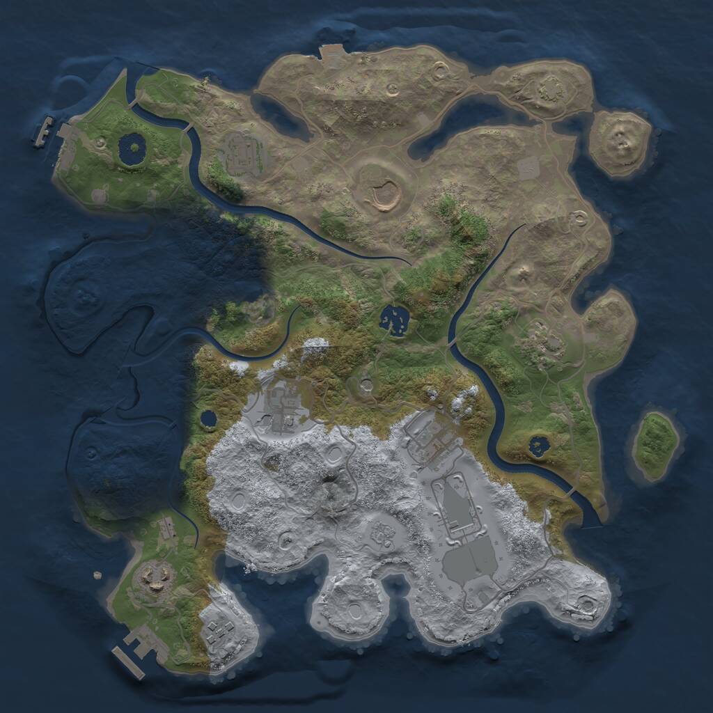 Rust Map: Procedural Map, Size: 3500, Seed: 4123957, 15 Monuments