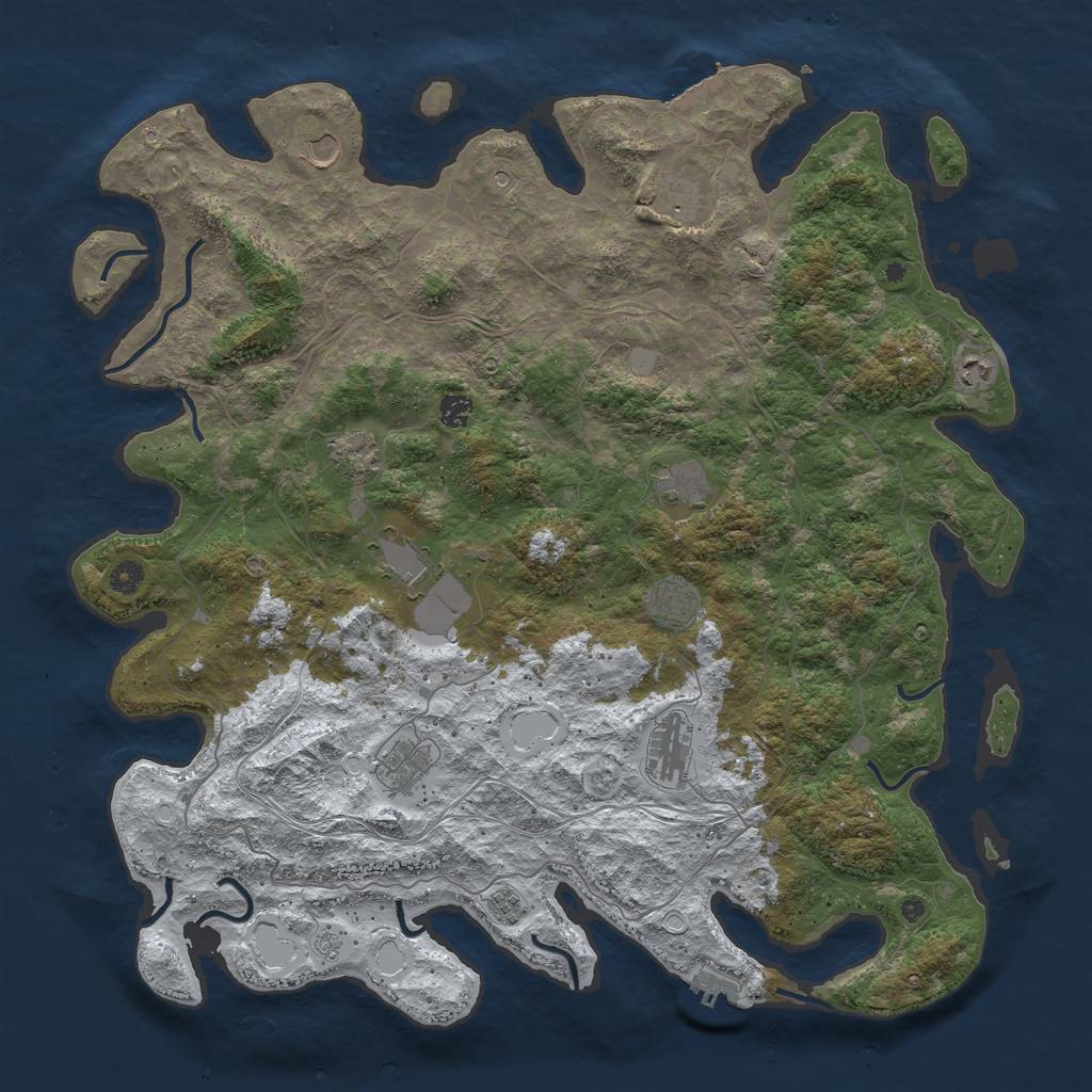 Rust Map: Procedural Map, Size: 4800, Seed: 20479544, 20 Monuments