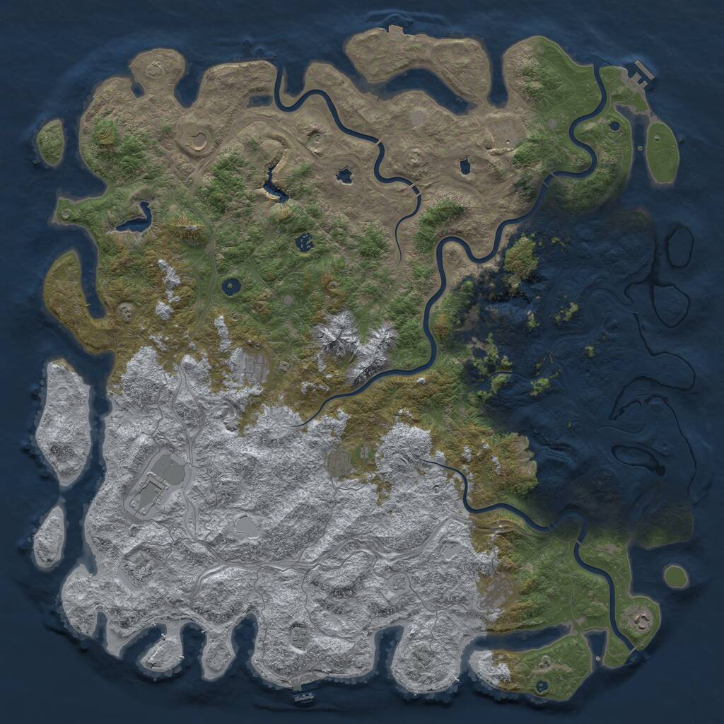 Rust Map: Procedural Map, Size: 6000, Seed: 1348717194, 17 Monuments