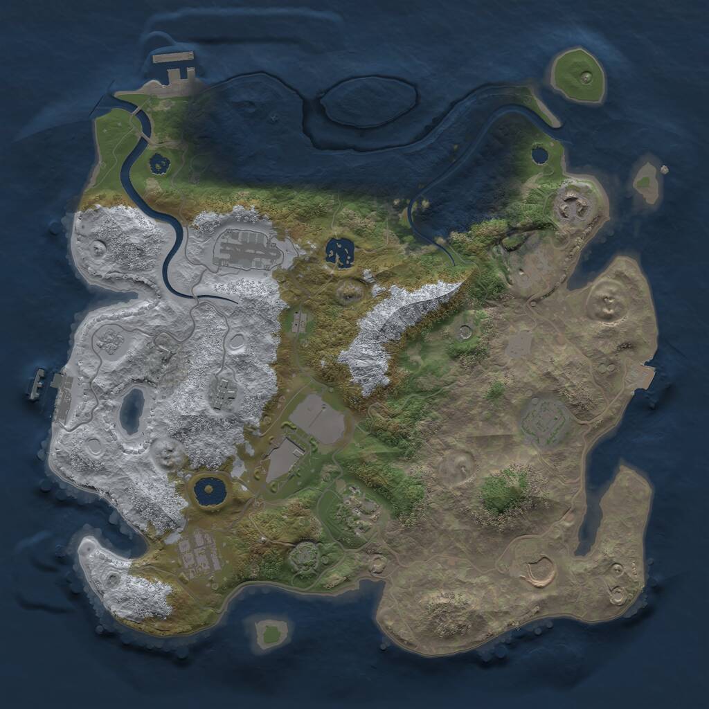 Rust Map: Procedural Map, Size: 3500, Seed: 4203069, 16 Monuments