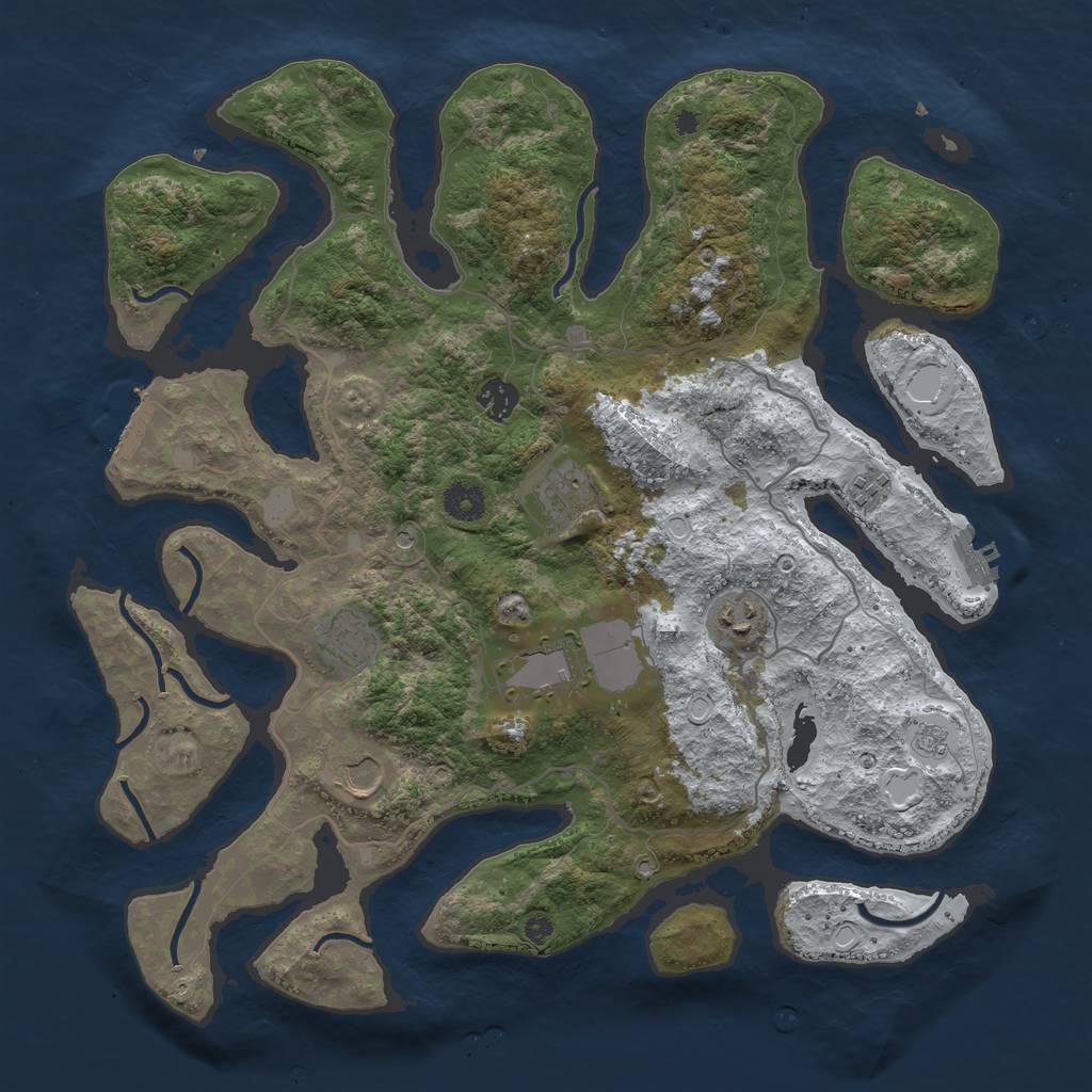 Rust Map: Procedural Map, Size: 4000, Seed: 236, 16 Monuments