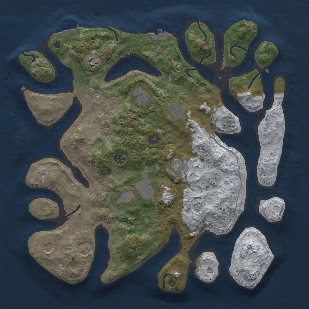 Rust Map: Procedural Map, Size: 4000, Seed: 1786552, 17 Monuments