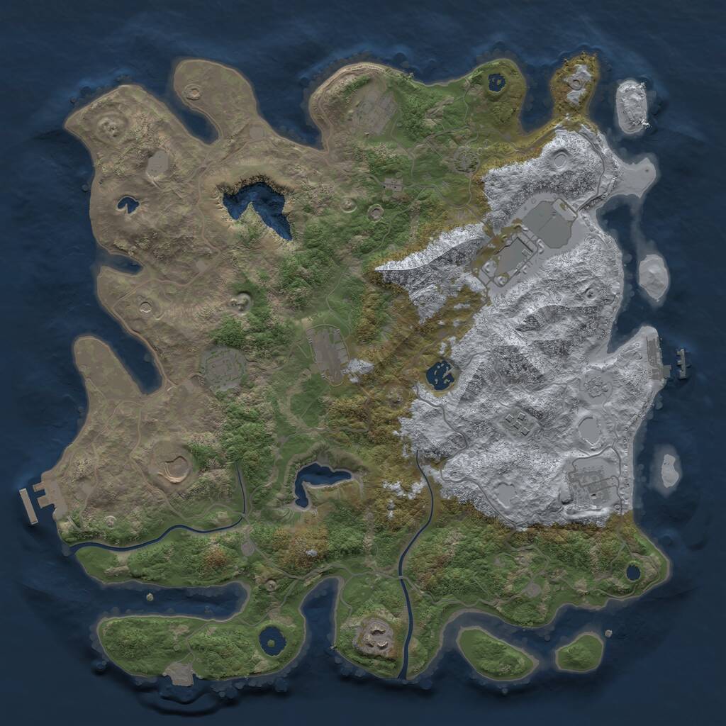 Rust Map: Procedural Map, Size: 4000, Seed: 1780885338, 15 Monuments