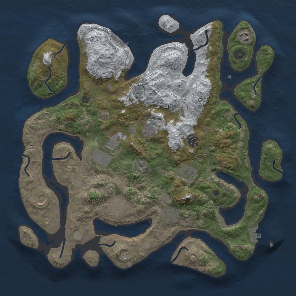 Rust Map: Procedural Map, Size: 4000, Seed: 1247831, 18 Monuments