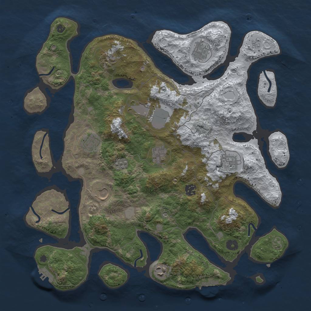 Rust Map: Procedural Map, Size: 4000, Seed: 192717, 19 Monuments