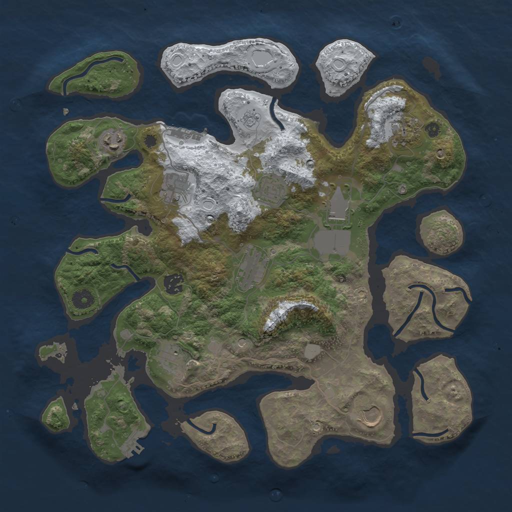 Rust Map: Procedural Map, Size: 3700, Seed: 1763594924, 18 Monuments