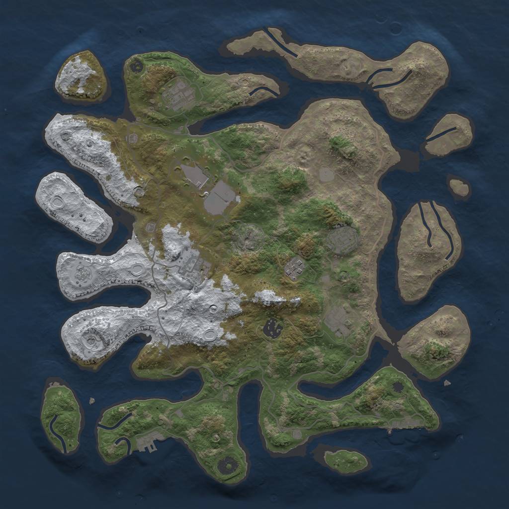 Rust Map: Procedural Map, Size: 4003, Seed: 5842231, 16 Monuments