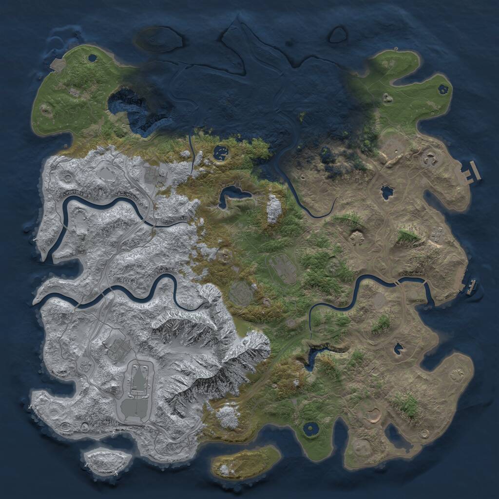 Rust Map: Procedural Map, Size: 5000, Seed: 580615860, 16 Monuments
