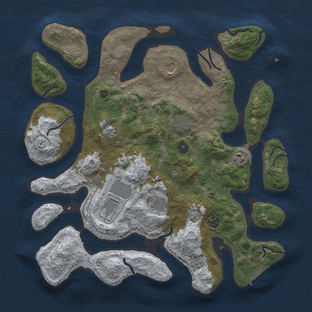 Rust Map: Procedural Map, Size: 4000, Seed: 588653, 15 Monuments