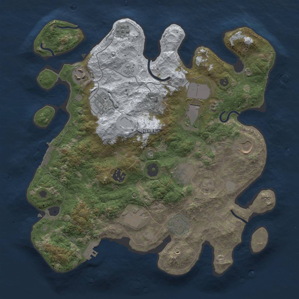 Rust Map: Procedural Map, Size: 3500, Seed: 1241664, 18 Monuments