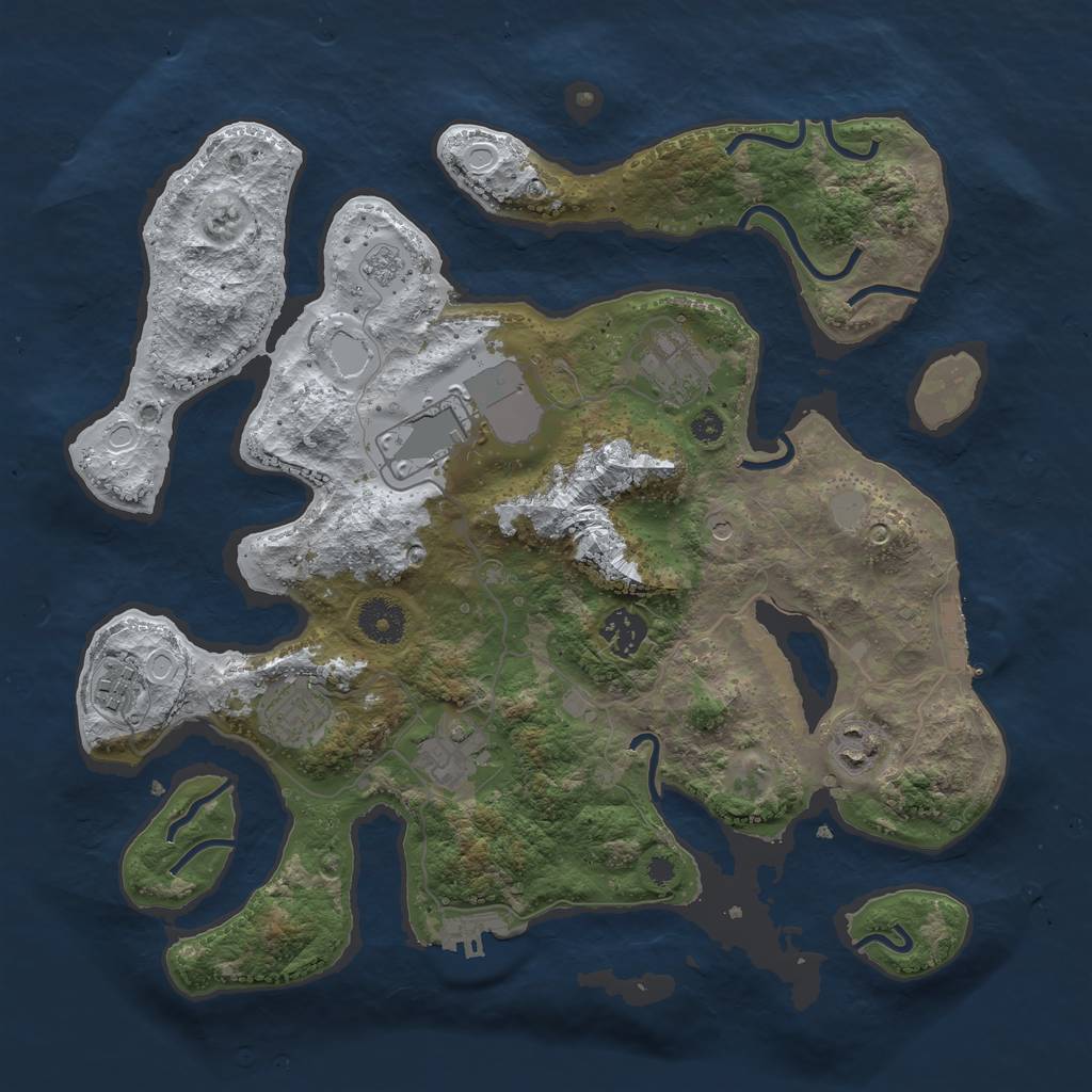 Rust Map: Procedural Map, Size: 3550, Seed: 868674, 16 Monuments