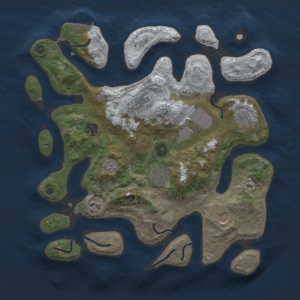 Rust Map: Procedural Map, Size: 3500, Seed: 5364033, 15 Monuments