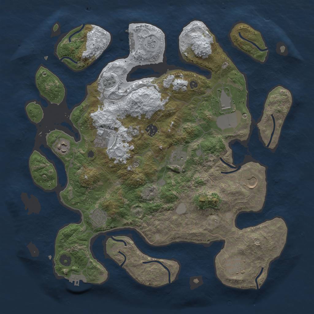 Rust Map: Procedural Map, Size: 4000, Seed: 3698328, 18 Monuments