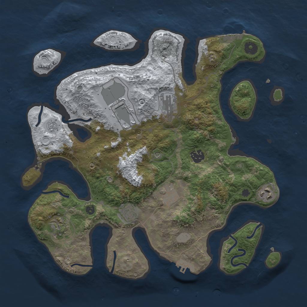 Rust Map: Procedural Map, Size: 3500, Seed: 3661538, 16 Monuments