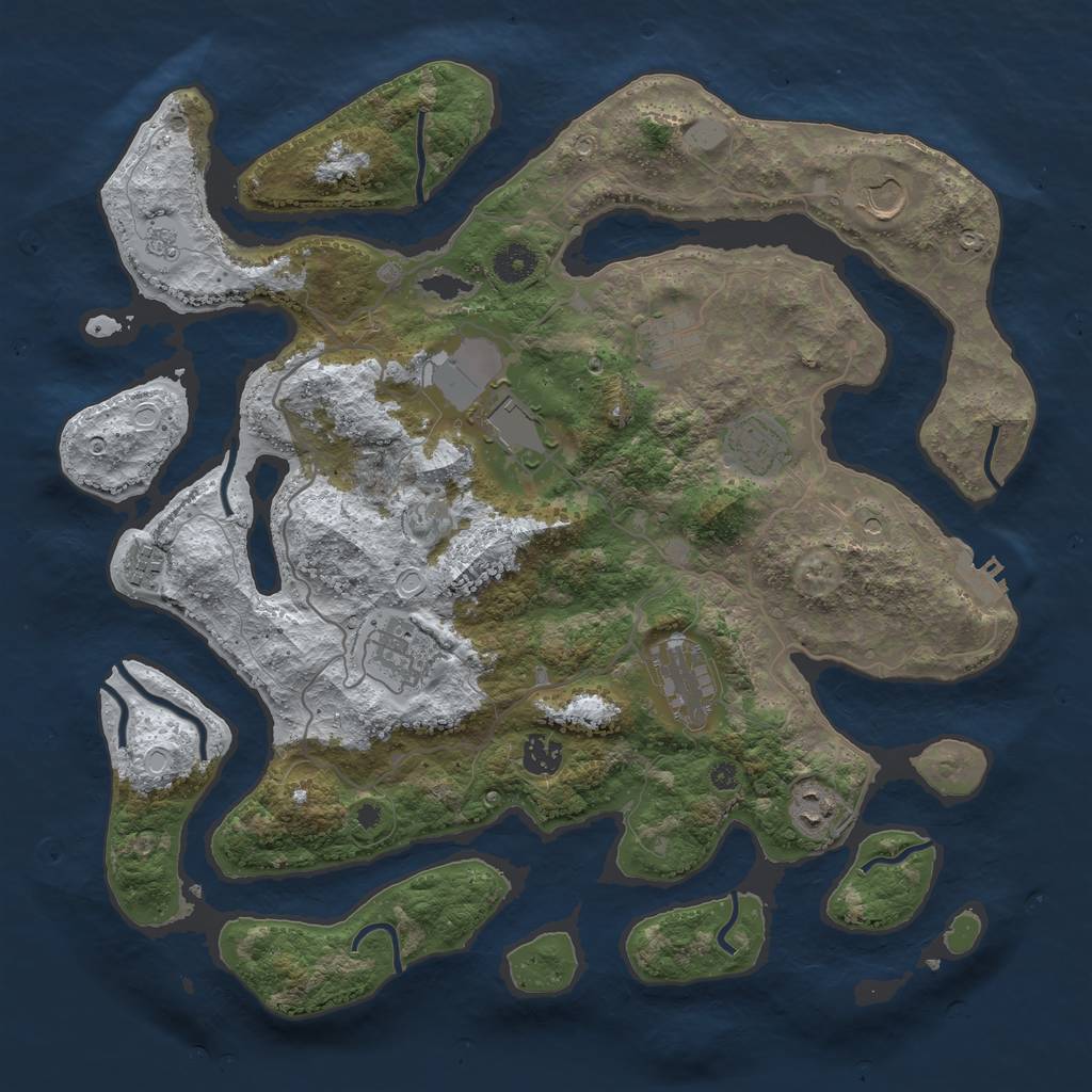 Rust Map: Procedural Map, Size: 4000, Seed: 5857954, 17 Monuments
