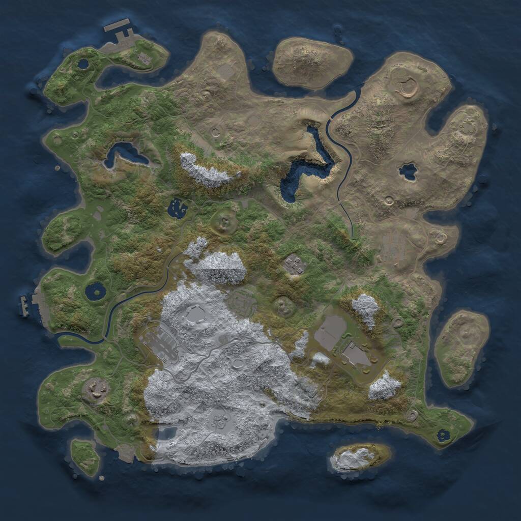 Rust Map: Procedural Map, Size: 4000, Seed: 4931234, 14 Monuments
