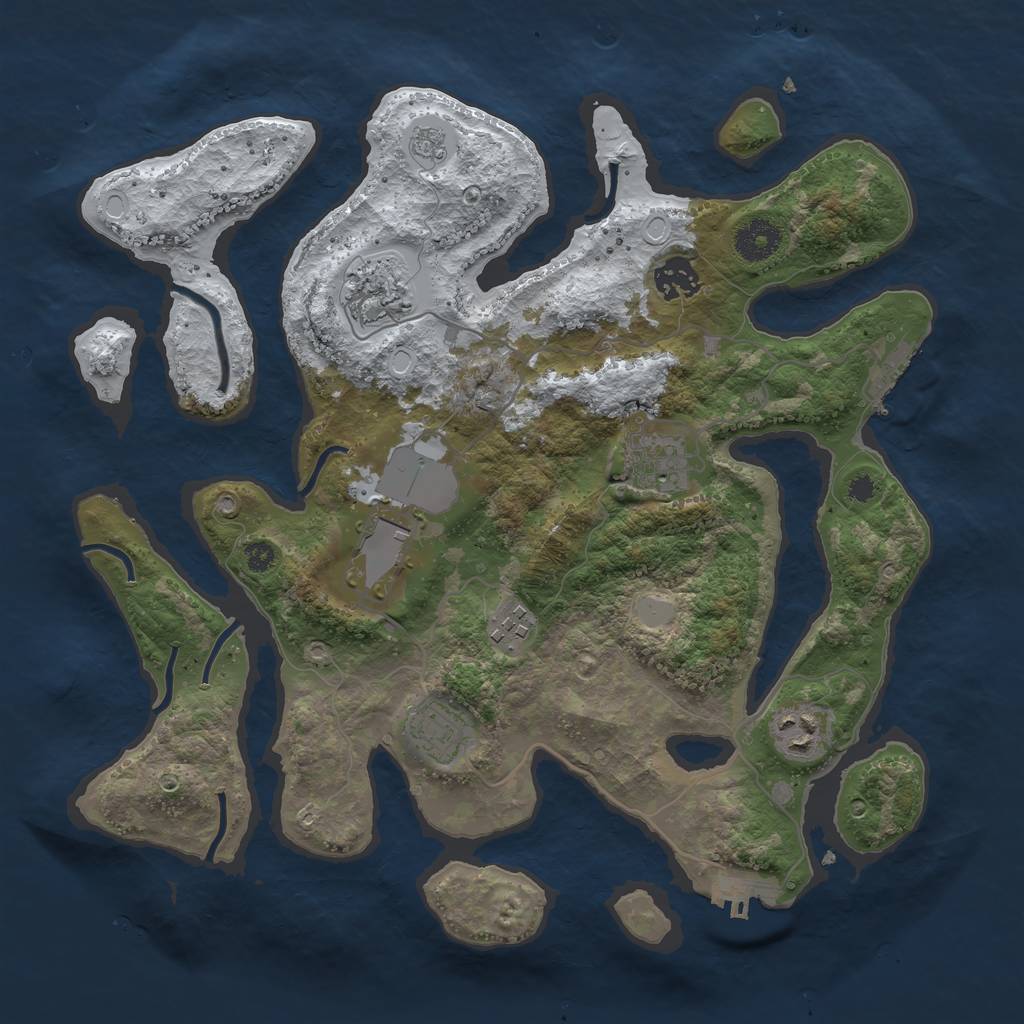 Rust Map: Procedural Map, Size: 3500, Seed: 6235771, 15 Monuments