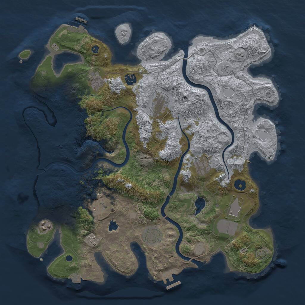 Rust Map: Procedural Map, Size: 4000, Seed: 2253640, 15 Monuments