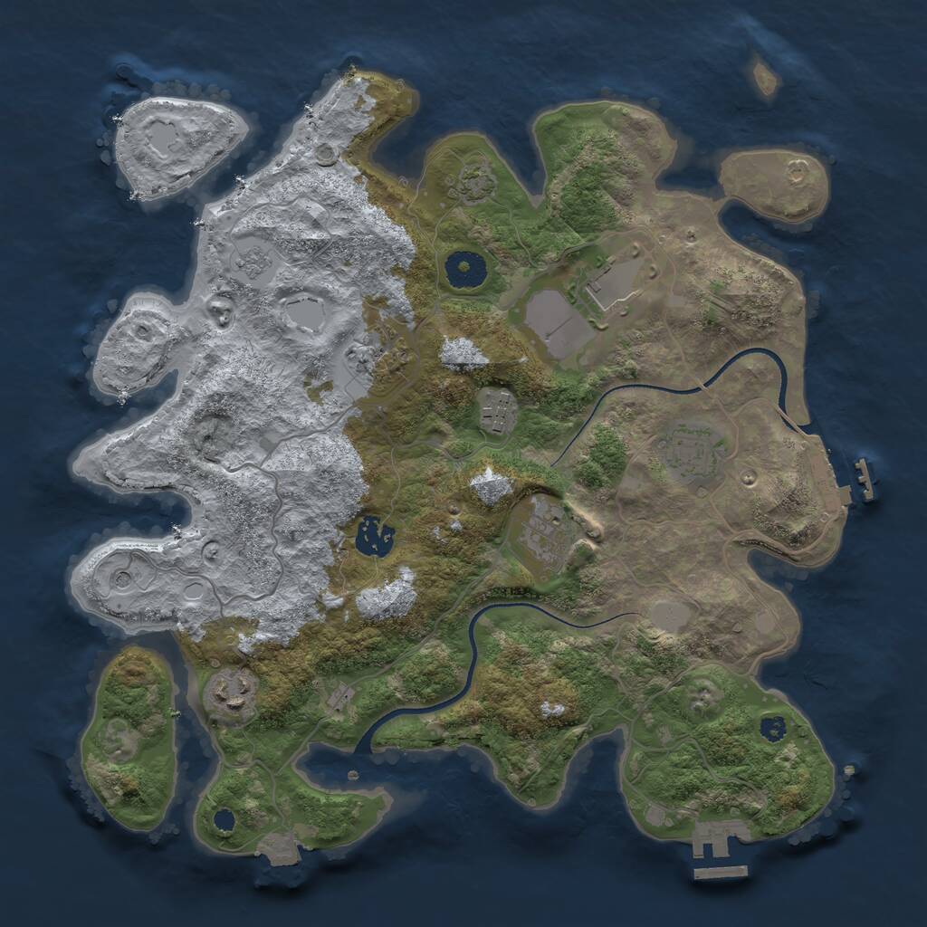 Rust Map: Procedural Map, Size: 3500, Seed: 3903508, 13 Monuments