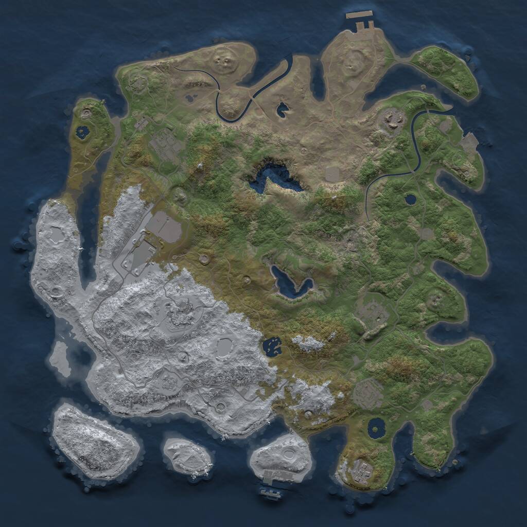 Rust Map: Procedural Map, Size: 4000, Seed: 2273661, 14 Monuments