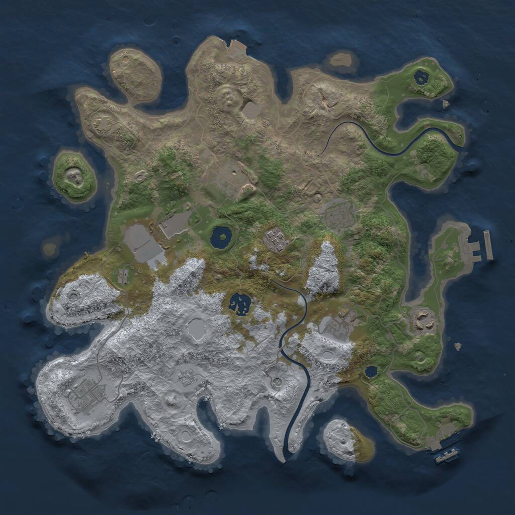 Rust Map: Procedural Map, Size: 3500, Seed: 5373097, 14 Monuments