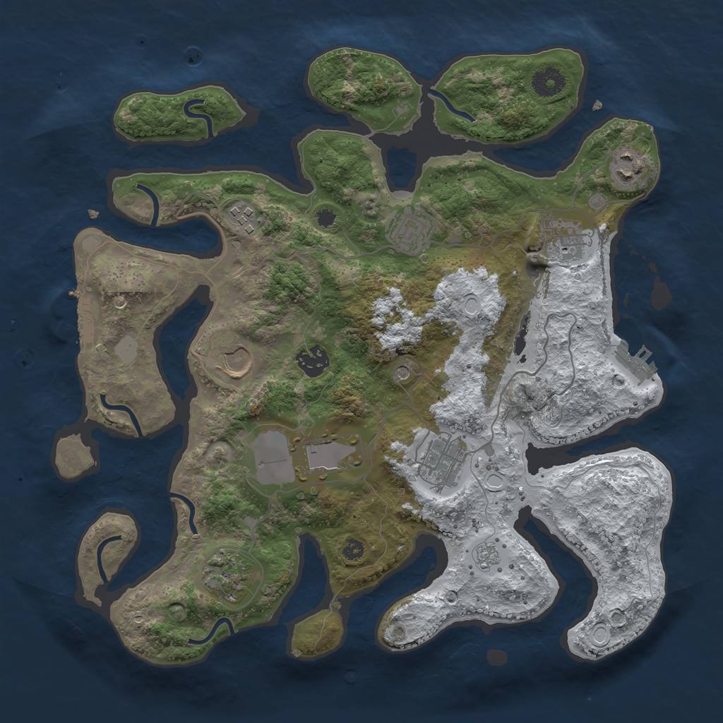 Rust Map: Procedural Map, Size: 3500, Seed: 5241319, 18 Monuments