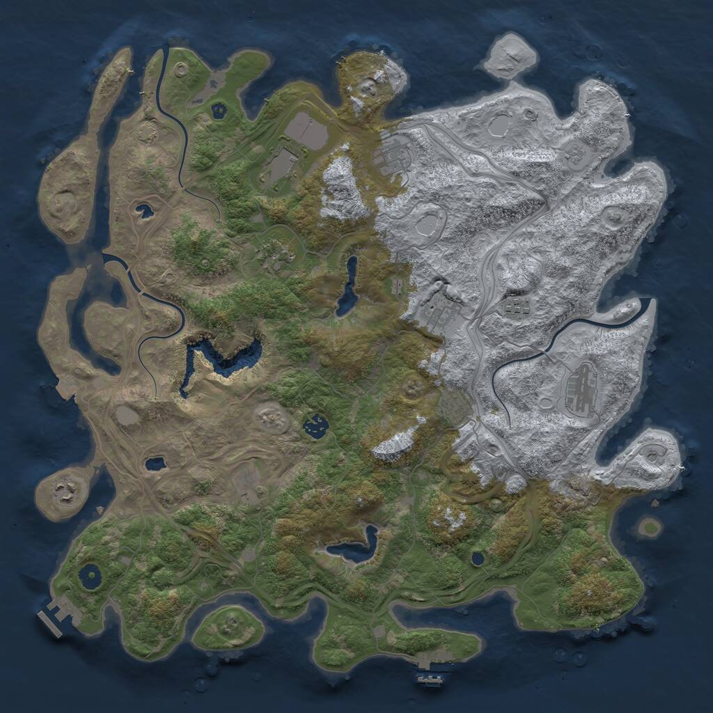 Rust Map: Procedural Map, Size: 4500, Seed: 925398, 16 Monuments
