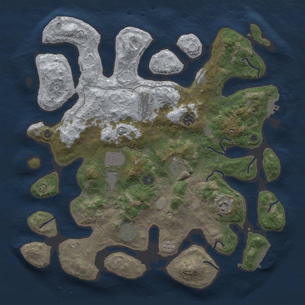 Rust Map: Procedural Map, Size: 4000, Seed: 465984, 16 Monuments