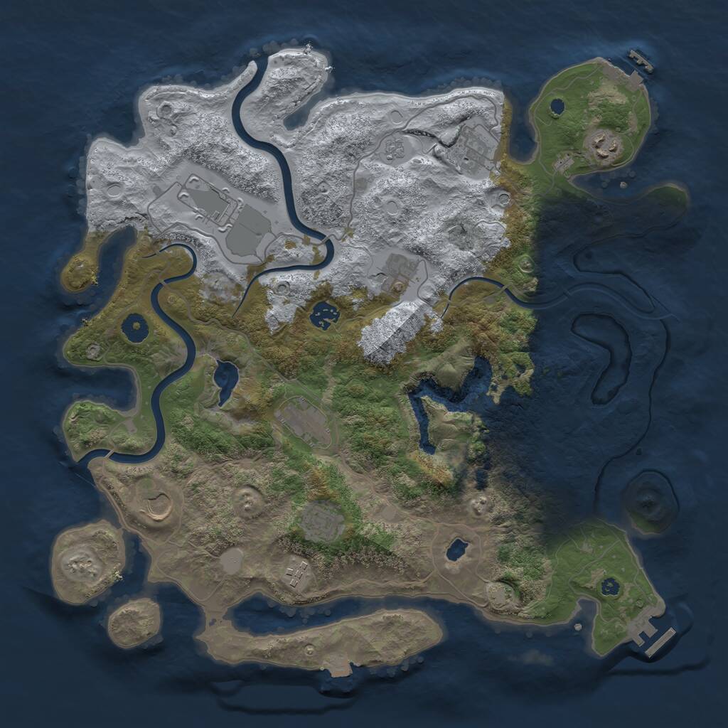 Rust Map: Procedural Map, Size: 4000, Seed: 629537, 15 Monuments