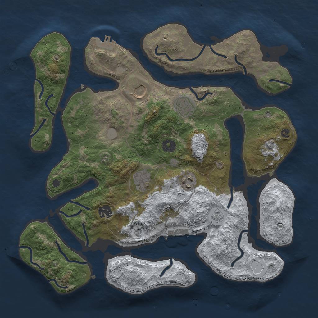 Rust Map: Procedural Map, Size: 3500, Seed: 1964634, 14 Monuments