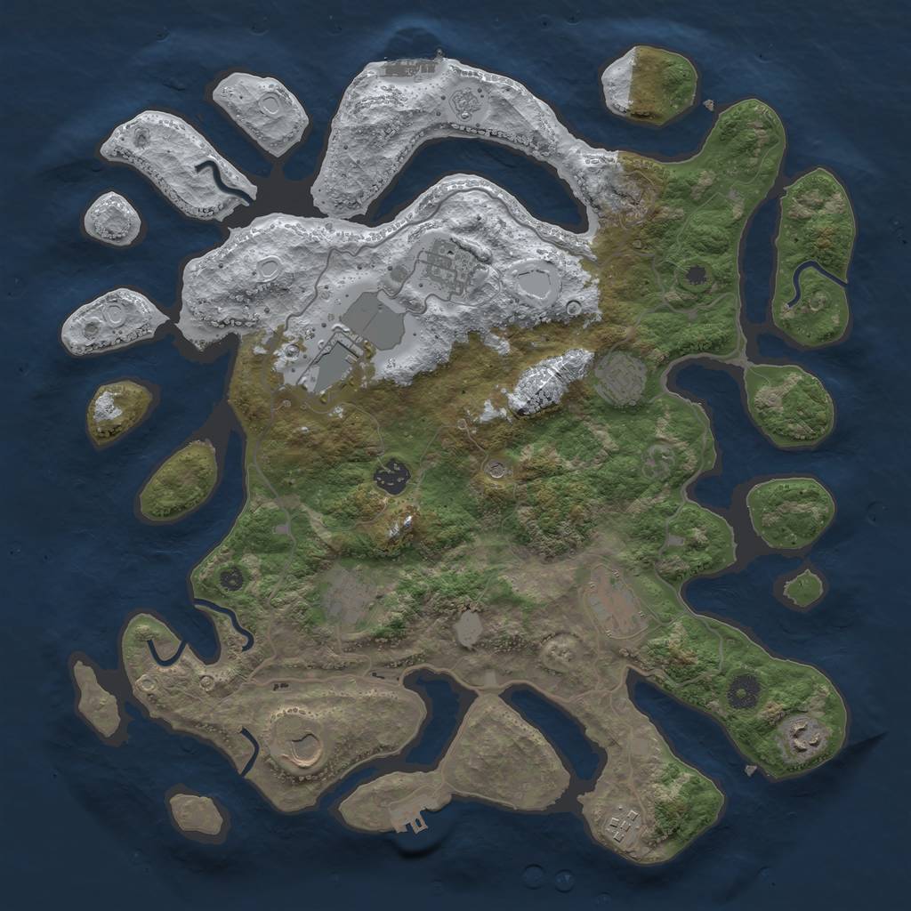 Rust Map: Procedural Map, Size: 4000, Seed: 686440, 18 Monuments