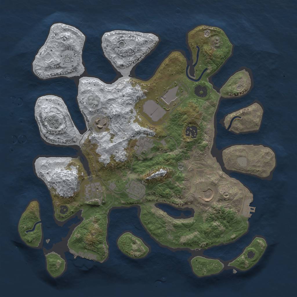 Rust Map: Procedural Map, Size: 3500, Seed: 5101045, 17 Monuments
