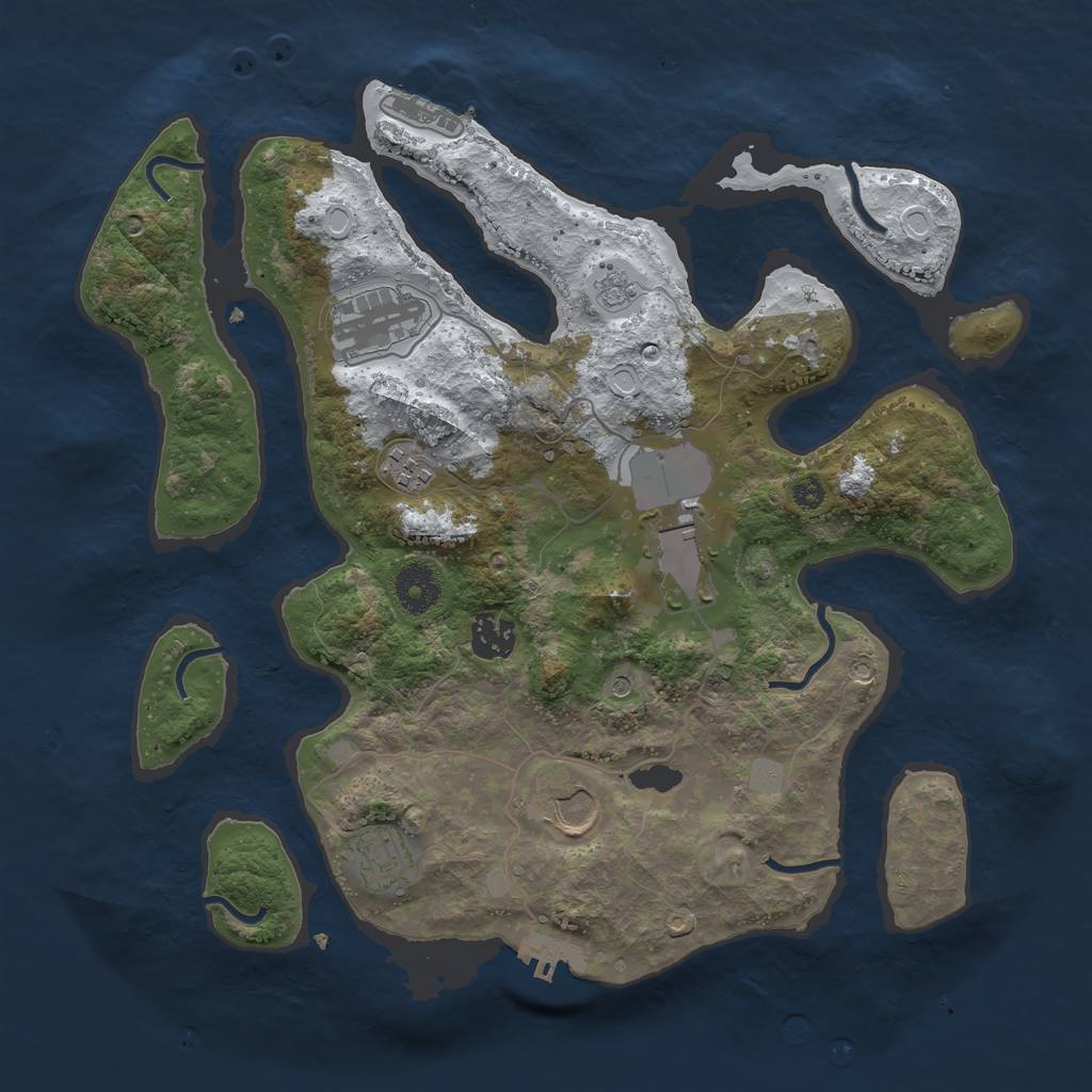 Rust Map: Procedural Map, Size: 3500, Seed: 6374861, 15 Monuments