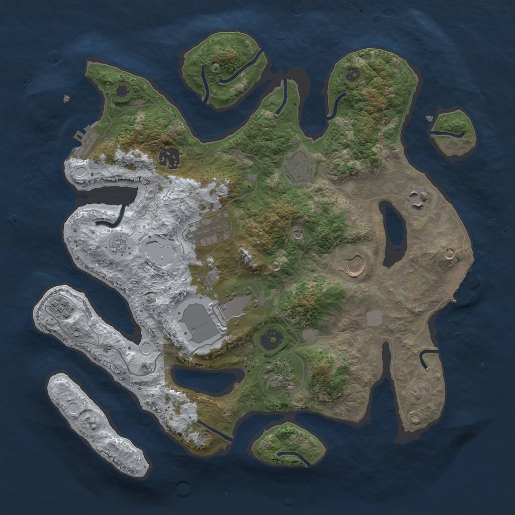 Rust Map: Procedural Map, Size: 3550, Seed: 935550, 17 Monuments